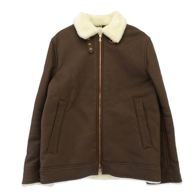 SOPHNET. ソフネット ジャケット B3 フェイク レザー ムートン ジャケット ブラウン系 M【中古】