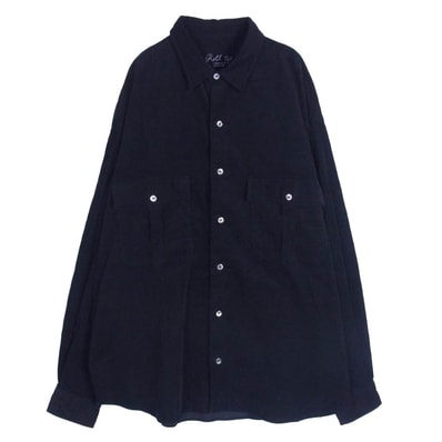 PORTER CLASSIC ポータークラシック 長袖シャツ ROLL UP ORGANIC CORDUROY SHIRT ロールアップ オーガニック コーディロイ 長袖 シャツ ブラック系 XL【中古】