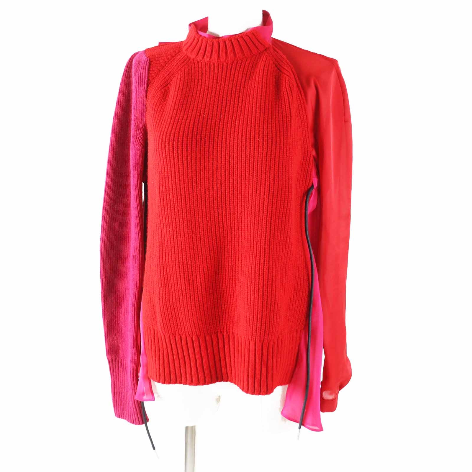 sacai Wool x Polyester Knit "Red/Pink"