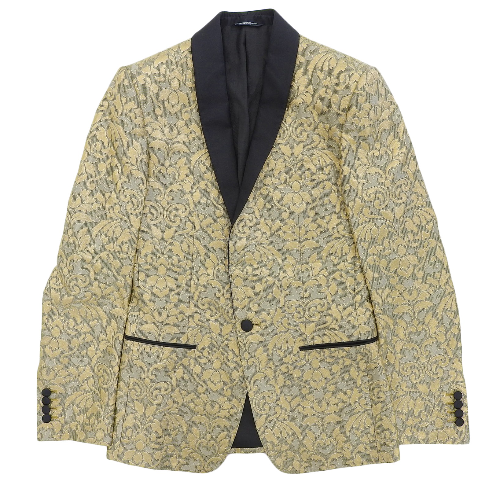 極美品 ドルチェ&ガッバーナ
 テーラードジャケット ブラック ゴールド メンズ 44