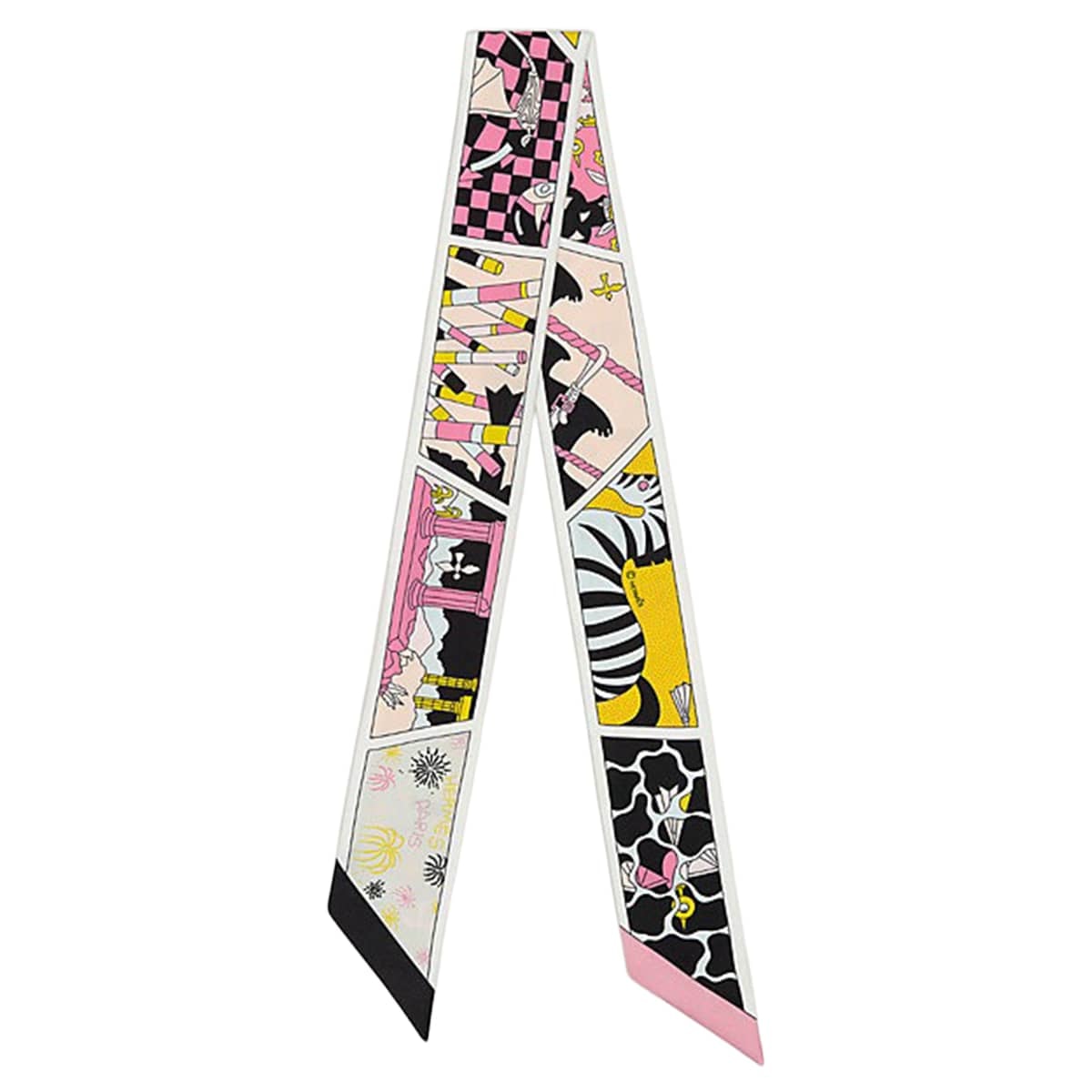 Hermes Factory Suite Twilly "Noir/Rose"