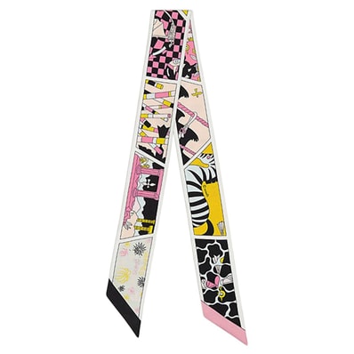 Hermes Factory Suite Twilly "Noir/Rose"