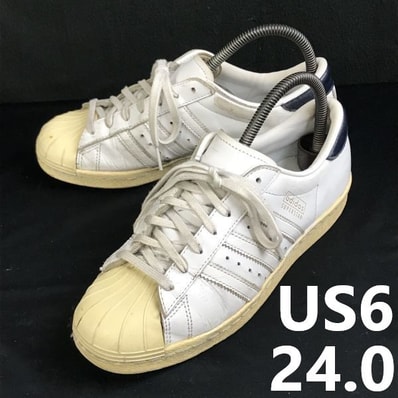 adidas originals/アディダス★superstar/レザースニーカー【US6/24.0/メンズ/white/白】トレフォイル/sneakers/Shoes/trainers◆sQ-652