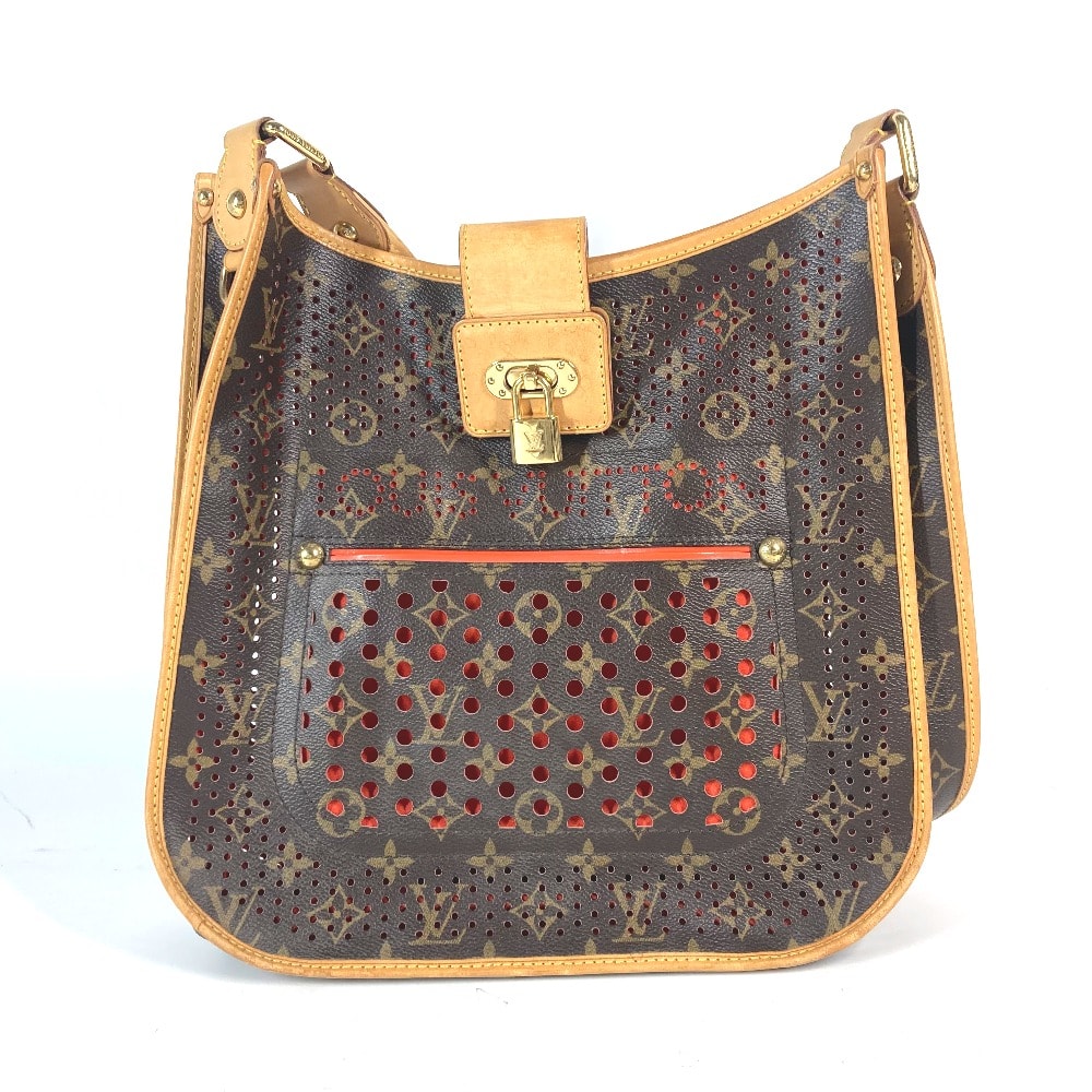 ルイヴィトン LOUIS VUITTON ミュゼット M95174 モノグラムペルフォ パンチング カバン 斜め掛け ショルダーバッグ モノグラムキャンバス ブラウン×オレンジ