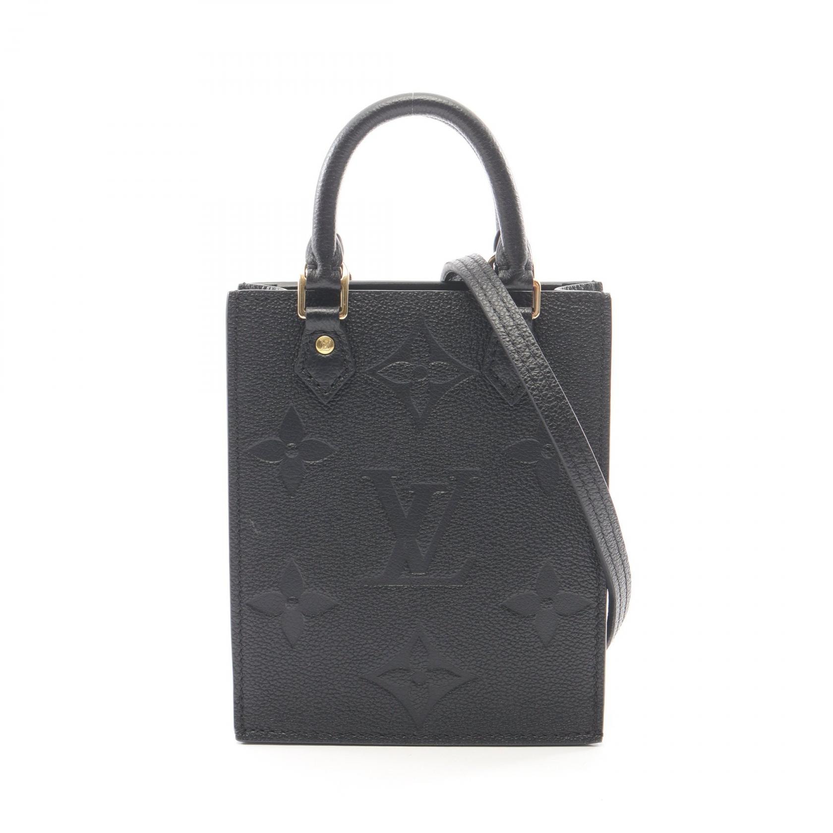 ルイ・ヴィトン LOUIS VUITTON プティット サックプラ モノグラムアンプラント ノワール 2WAY ハンドバッグ バッグ レザー レディース ブラック系 M81417 【中古】