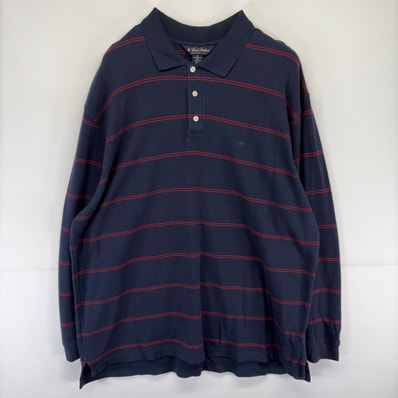 古着 ブルックスブラザーズ Brooks Brothers 長袖シャツ ワンポイントロゴ 大きいサイズ ポロシャツ 2XL ダークネイビー系 メンズ