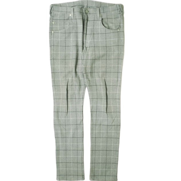 BAL バル 日本製 ウィンドウペンチェック ストレッチスリムパンツ S グレー 5ポケット ボトムス g18812