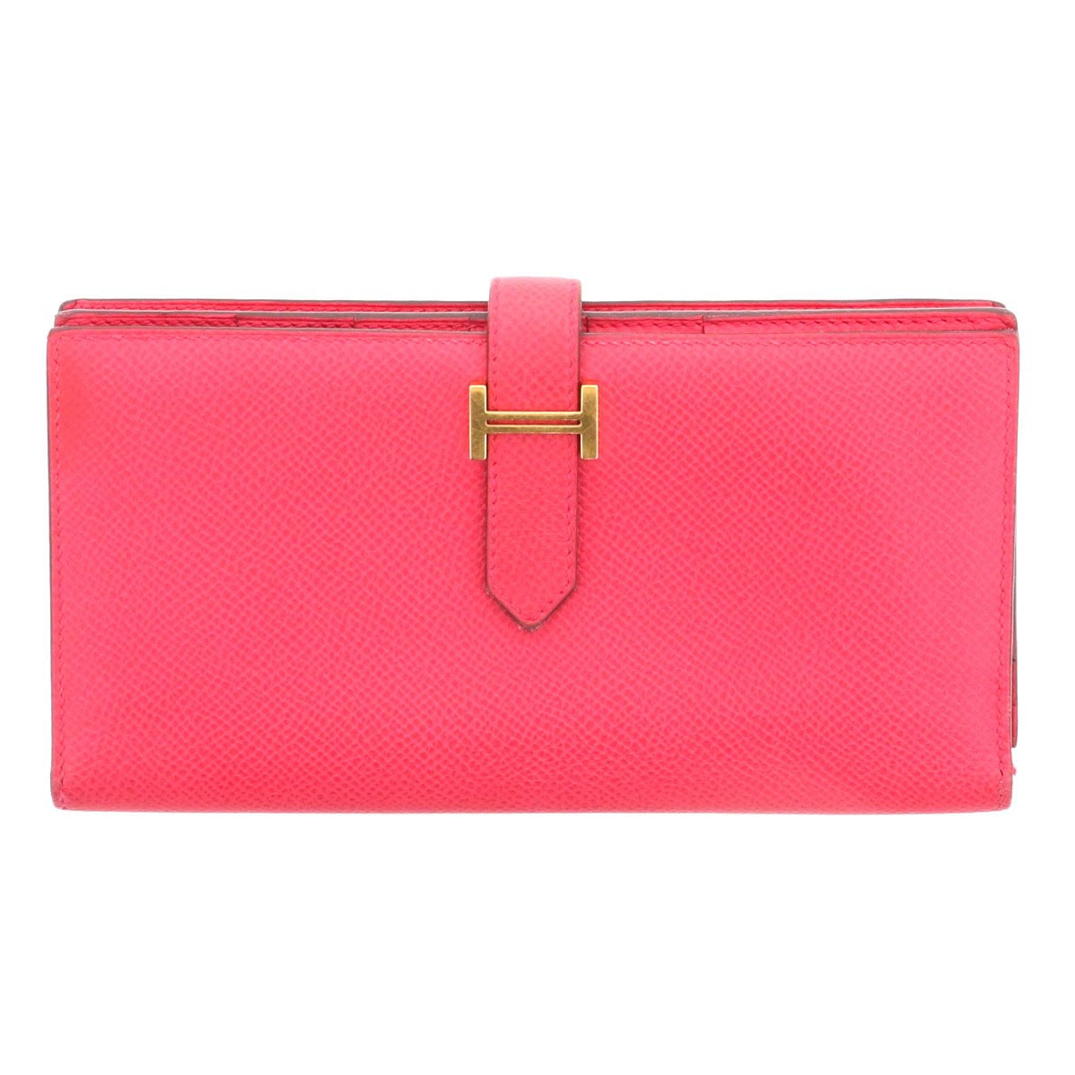 HERMES エルメス 長財布 039785CC ヴォーエプソン ピンク ゴールド金具 D(2019)刻印  レディース【中古】