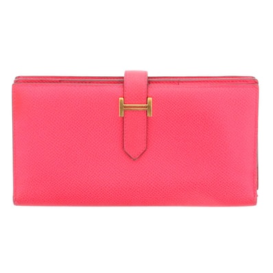 HERMES エルメス 長財布 039785CC ヴォーエプソン ピンク ゴールド金具 D(2019)刻印 レディース【中古】