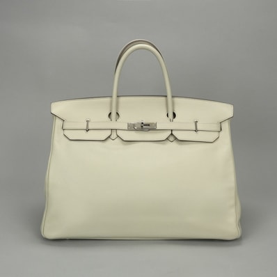 エルメス HERMES バーキン40 バーキン 40 バッグ トートバッグ エバーカラー クレ Craie ホワイト White 白 シルバー金具 ハンドバッグ
