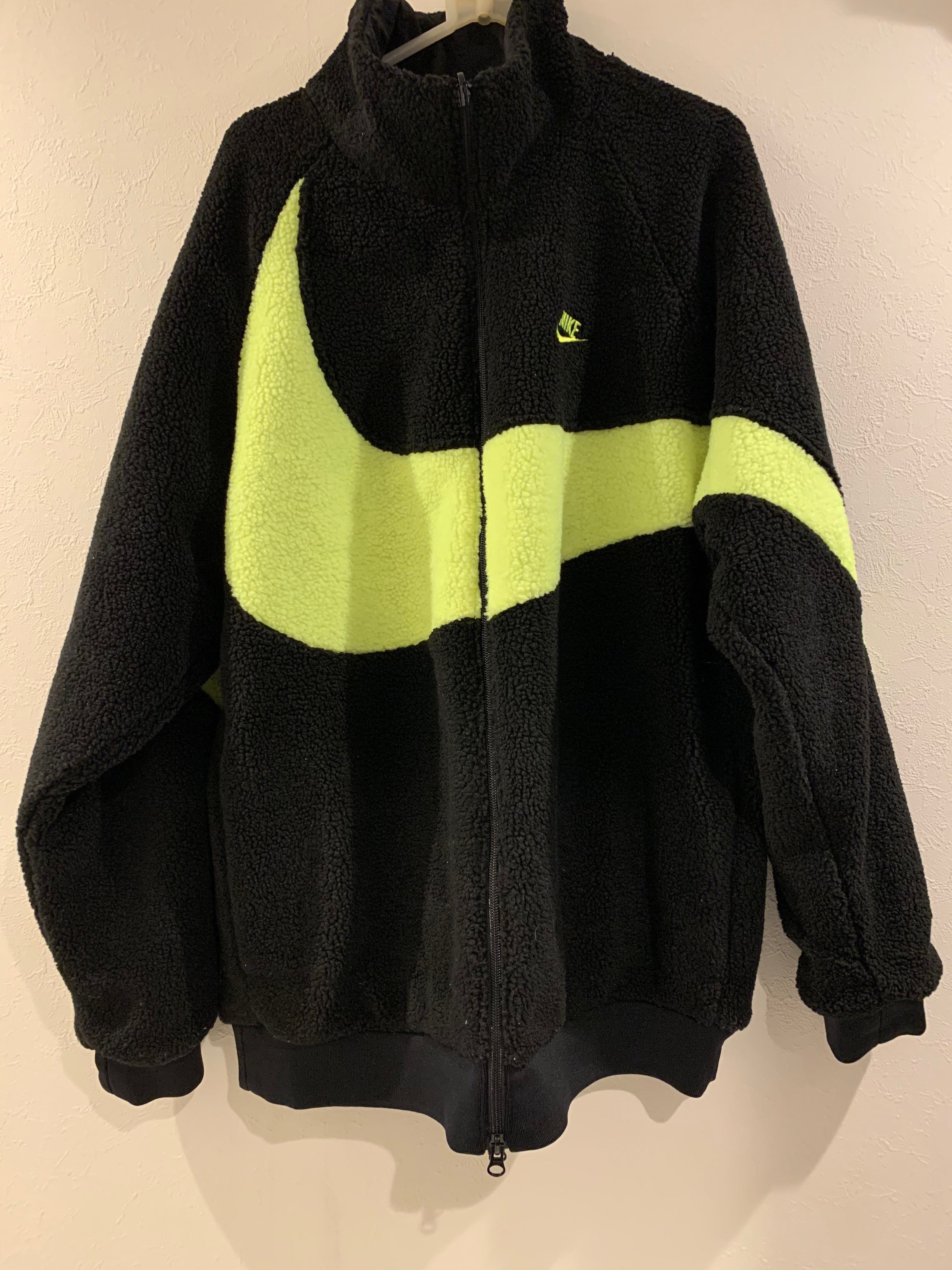 Nike Big Swoosh Reversible Boa Jacket"Black Neon"