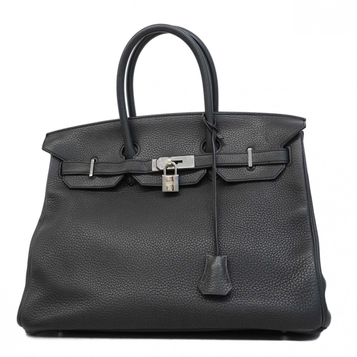 【6db2180】エルメス ハンドバッグ バーキン35 トリヨンクレマンス ブラック シルバー金具 R刻印【中古】レディース