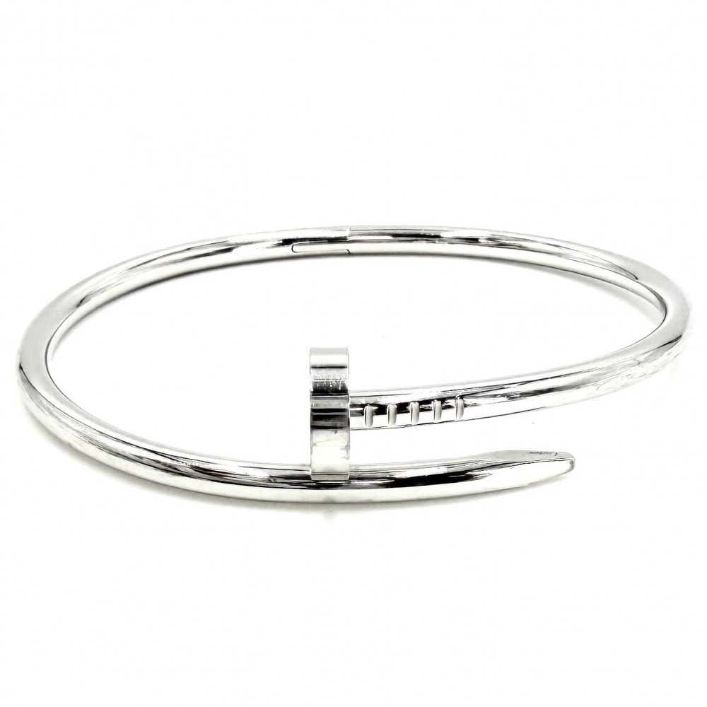 CARTIER カルティエ バングル ブレスレット ジュストアンクル ジュエリー アクセサリー 釘 18金WG Au750 18サイズ K18ホワイトゴールド    ユニセックス 約36.2g【中古品】
