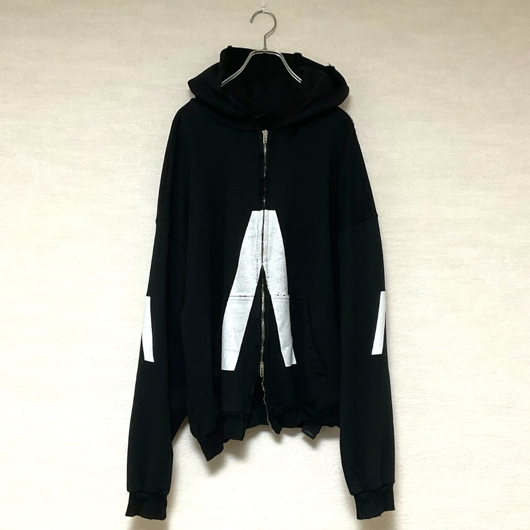 BALENCIAGA Music Archive Series Connected Zip Up Hoodie Medium Fit "Black White"