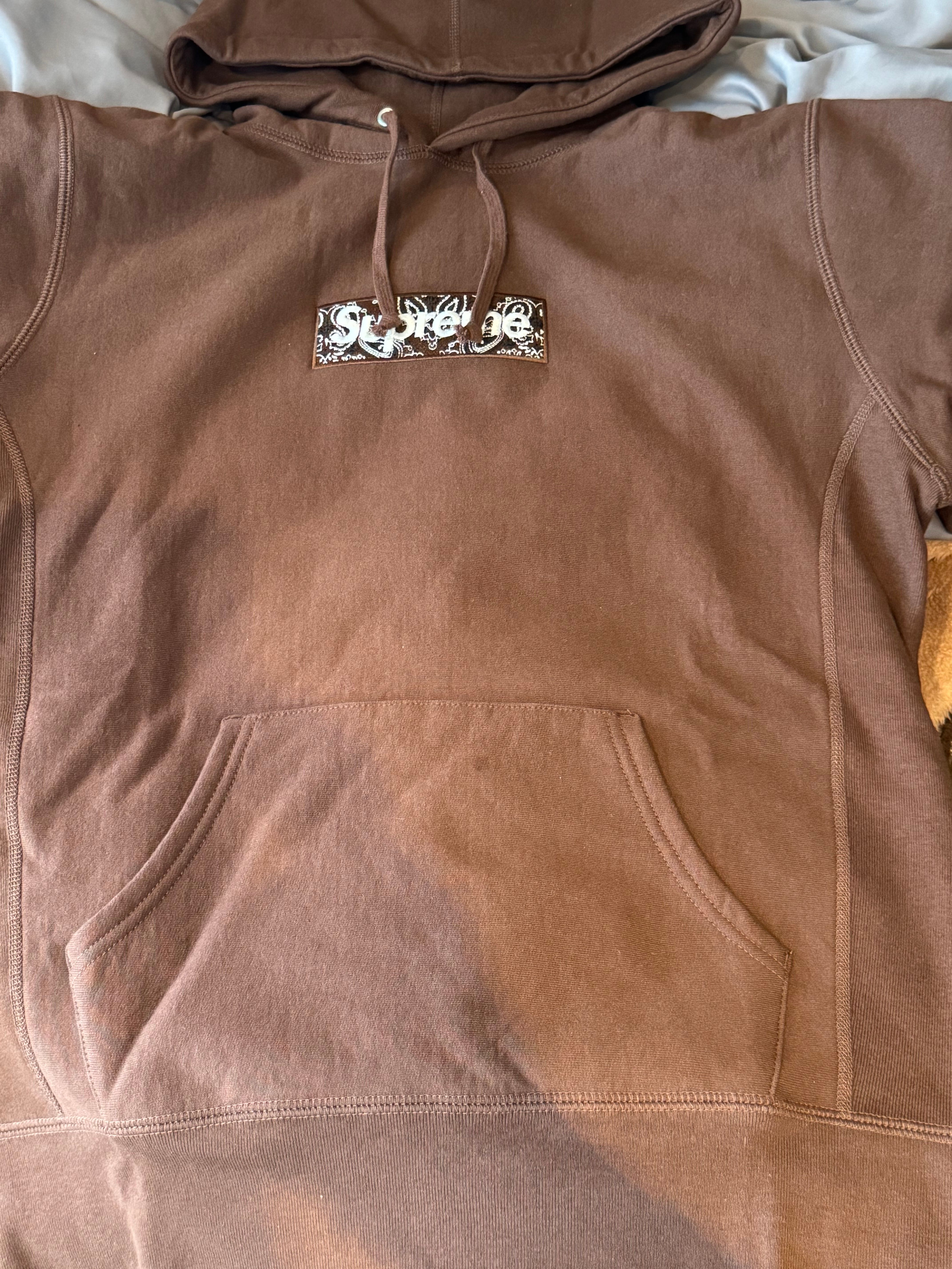 Supreme Bandana Box Logo Hooded Sweatshirt "Brown"