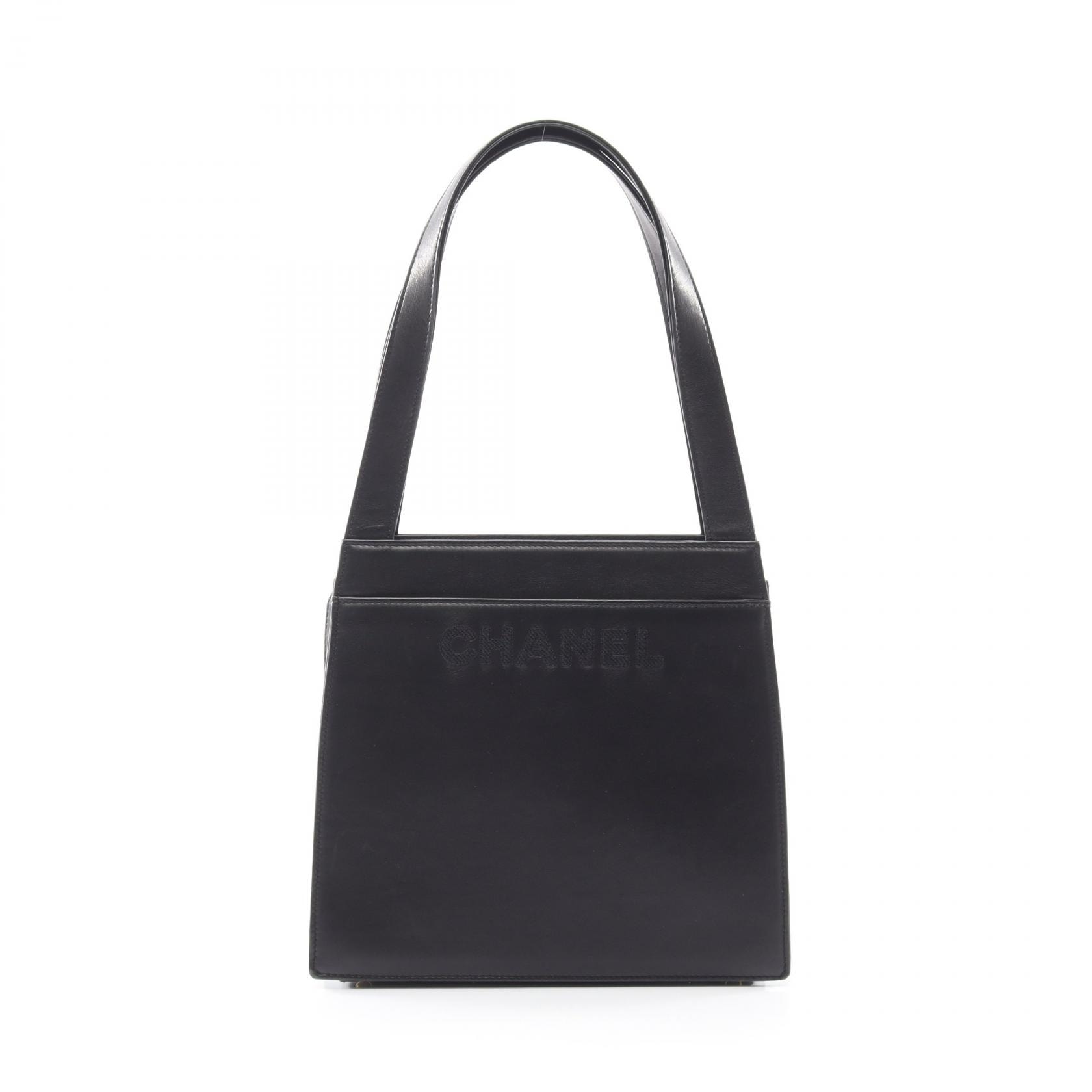 シャネル CHANEL ロゴ ショルダーバッグ バッグ ラムスキン(羊革) レディース ブラック系 【中古】
