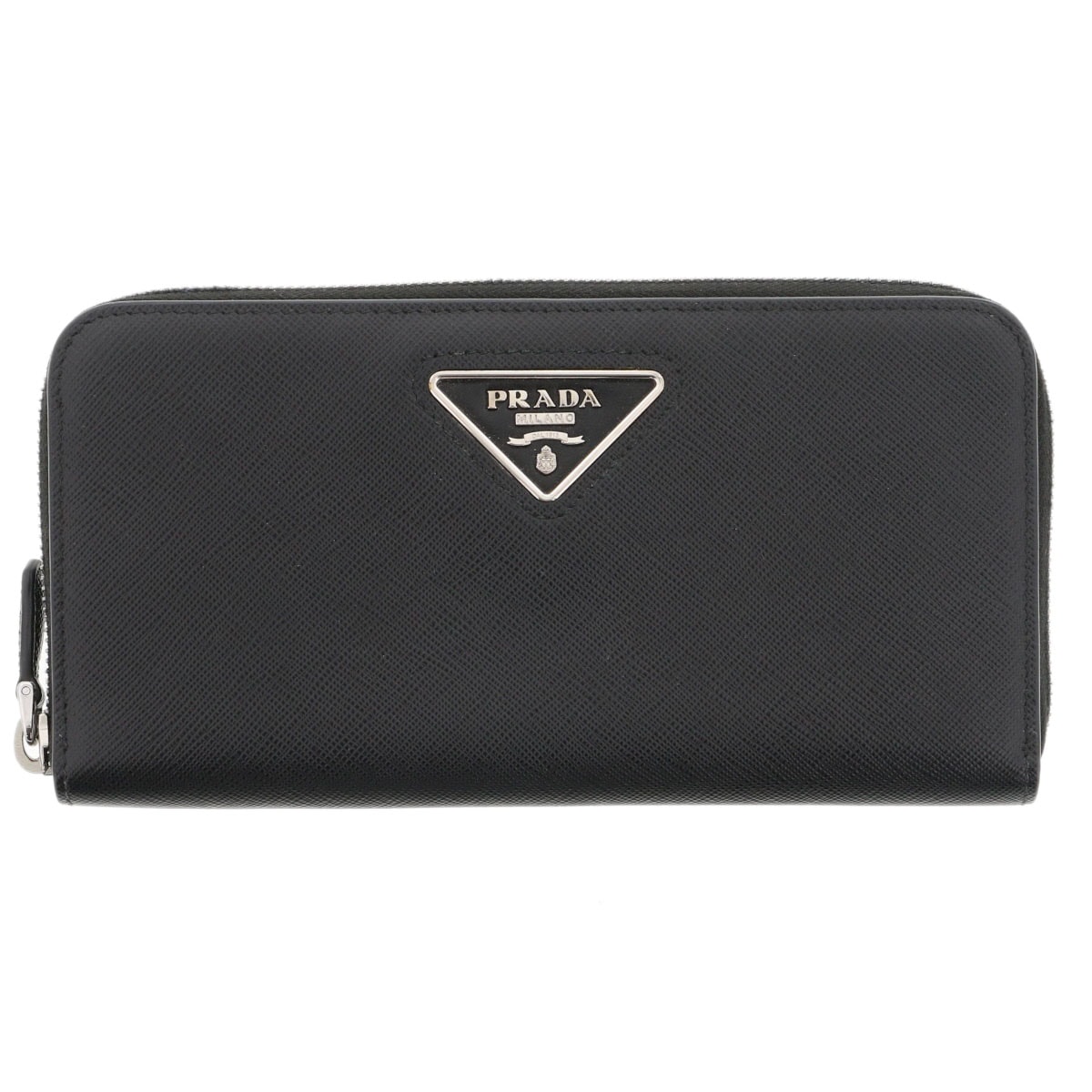 【値下げ】PRADA プラダ ラウンドファスナー長財布 サフィアーノ 長財布 1ML506 レザー ブラック  メンズ【中古】