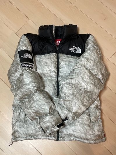 Supreme x The North Face Nuptse Jacket "White Paper Print"