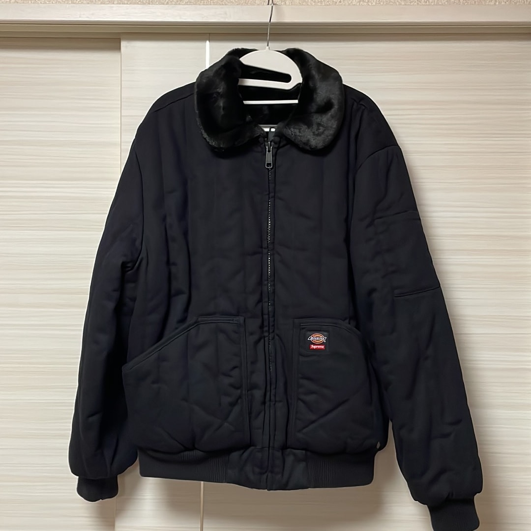 Supreme x Dickies Reversible Quilted Faux Fur Work Jacket "Black"