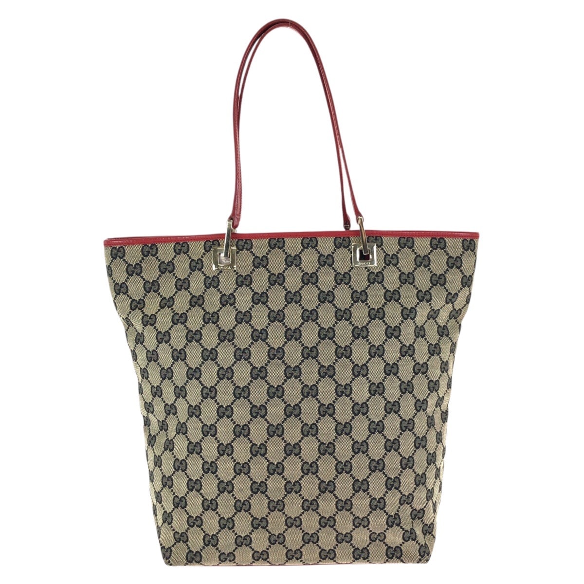 GUCCI グッチ ベージュ レッド ゴールド金具 GGキャンバス レザー/ トートバッグ 602944 【中古】