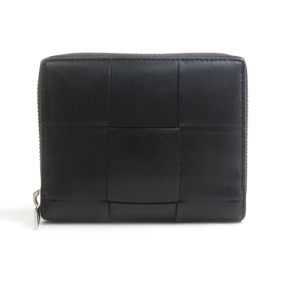 ボッテガヴェネタ BOTTEGAVENETA 二つ折り財布 レザー ブラック ユニセックス【中古】 r11473i