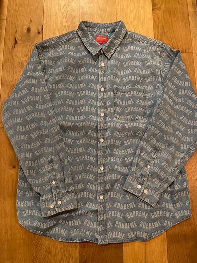 Supreme Arc Jacquard Denim Shirt "Blue"