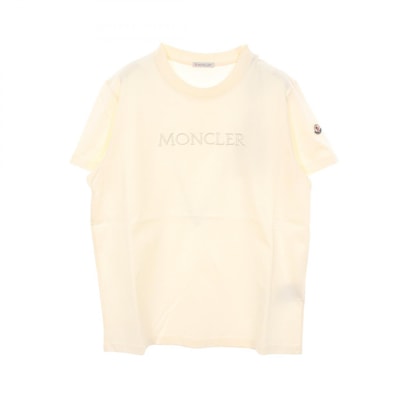 モンクレール MONCLER SS T-SHIRT ロゴ刺繍 半袖Tシャツ 衣料品 トップス コットン レディース アイボリー系 8C0002189AUO037M 【新品】