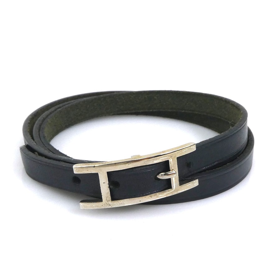 エルメス HERMES ブレスレット アピ4 レザー ブラック ユニセックス【中古】 h32628k