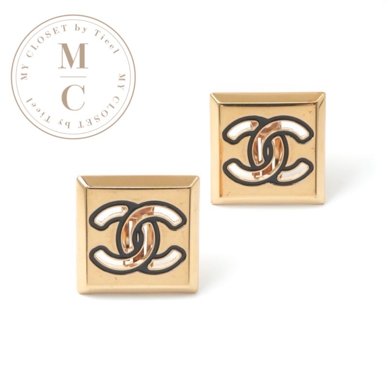 シャネル CHANEL ピアス イヤリング ゴールド ブラック ココマーク ロゴ