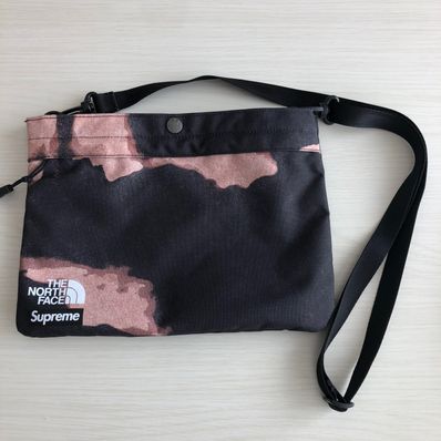 Supreme x The North Face Bleached Denim Print Shoulder Bag "Black"