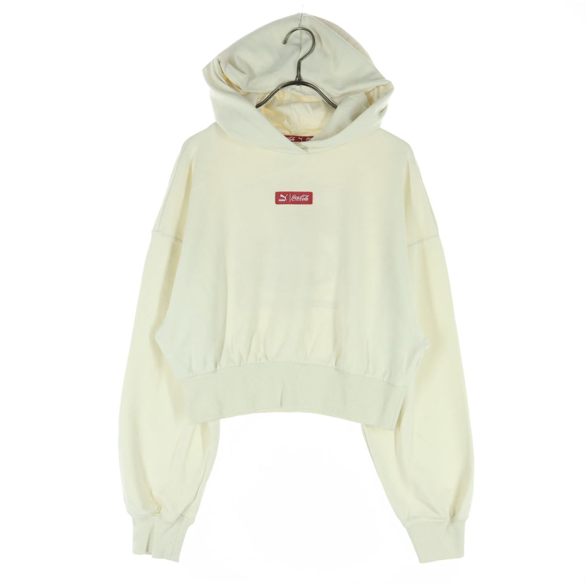 美品 PUMA プーマ 刺繍 長袖 パーカー M ホワイト コカ・コーラ コラボ