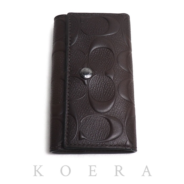 COACH コーチ 5連 シグネチャー キーケース マホガニー F26105【中古】