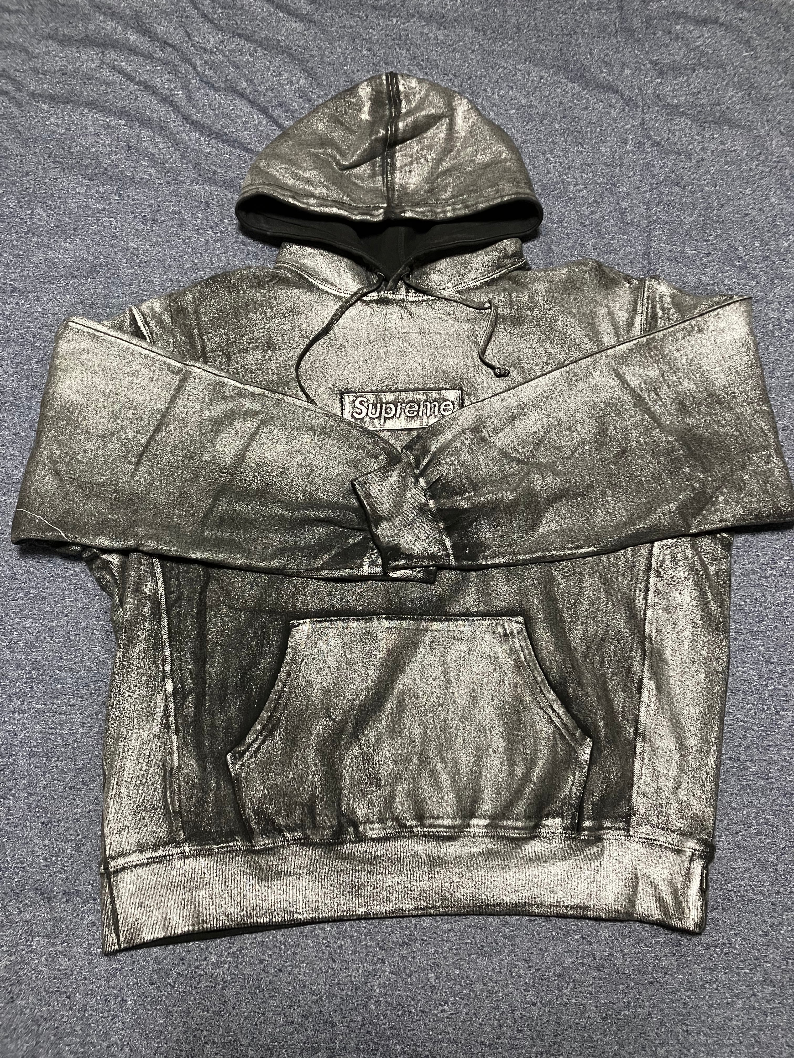 Supreme x MM6 Maison Margiela Foil Box Logo Hooded Sweatshirt "Black"