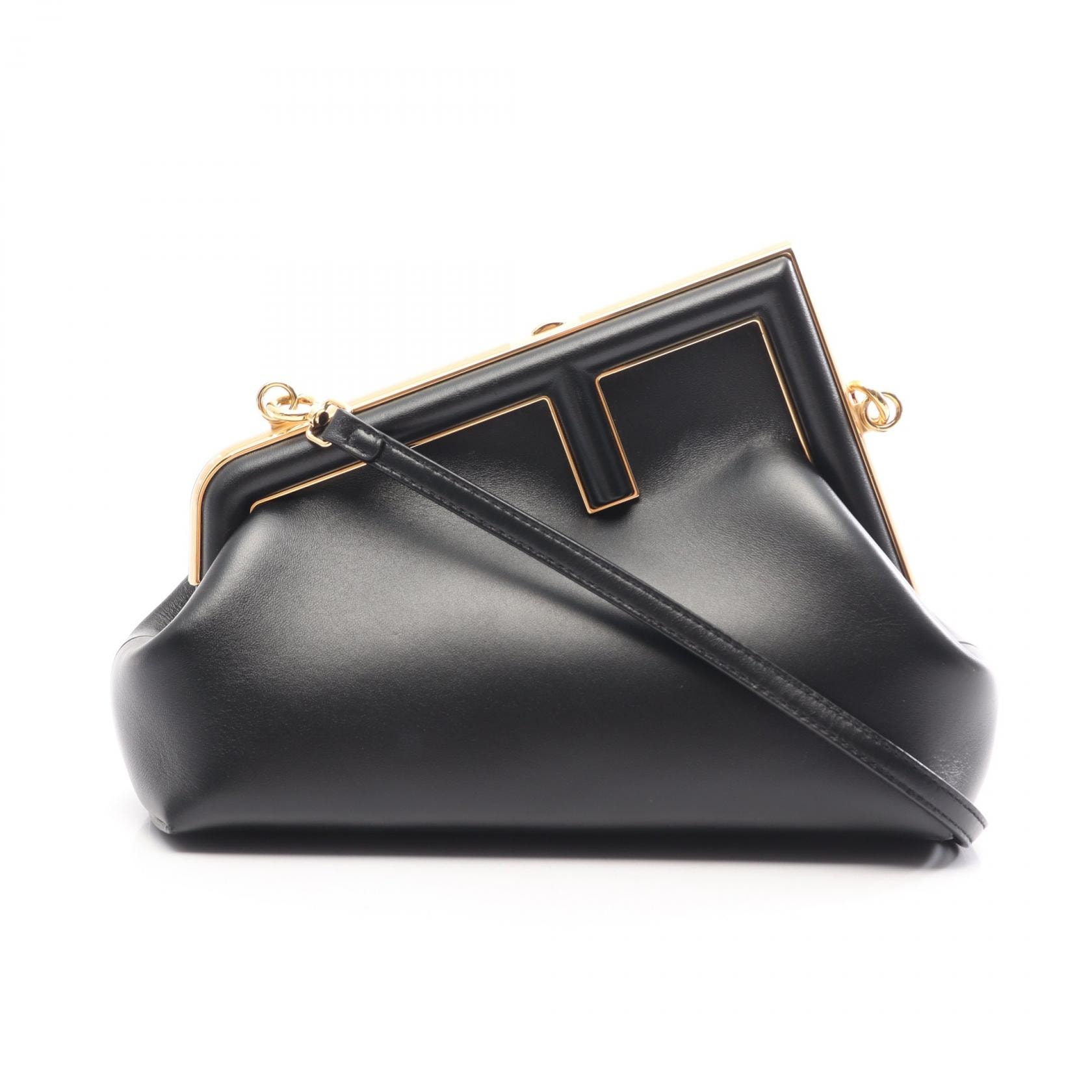フェンディ FENDI ファースト スモール ショルダーバッグ バッグ レザー レディース ブラック系 8BP129 【中古】