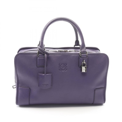 ロエベ LOEWE アマソナ36 ハンドバッグ バッグ レザー レディース パープル系 【中古】