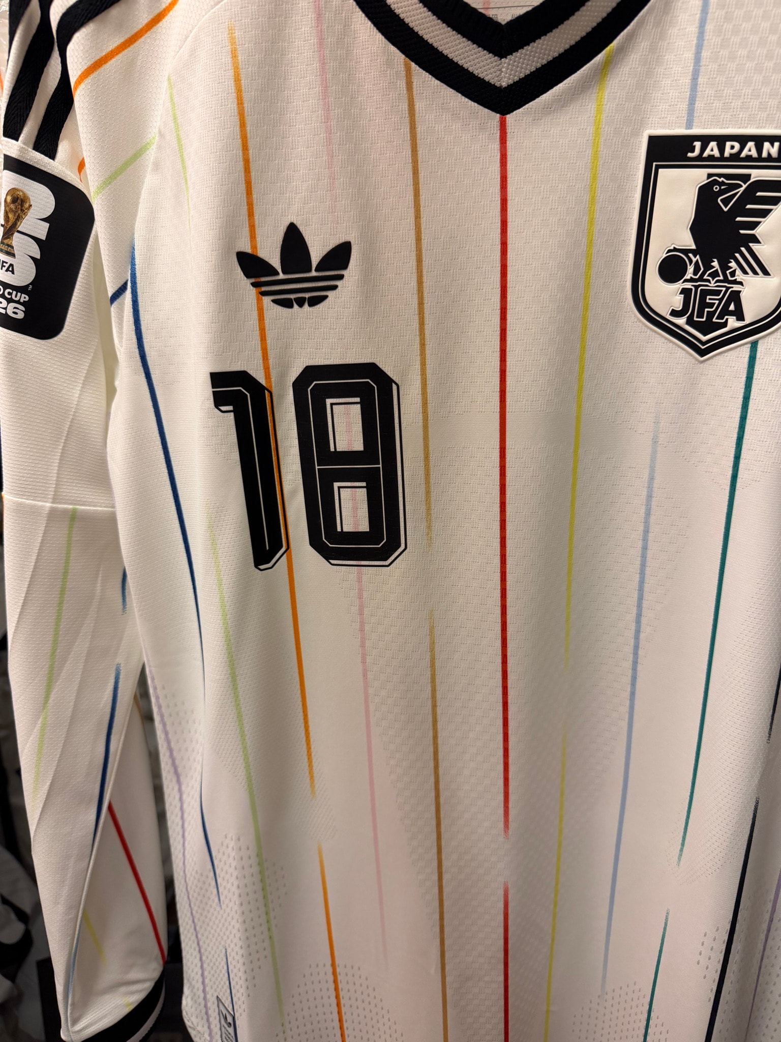 adidas Soccer Japan 2026 Away Authentic Jersey Long Sleeve #18 Ayase Ueda "OffWhite/Black"