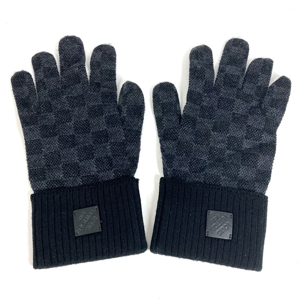 ルイヴィトン LOUIS VUITTON グローブ ネオ プティ ダミエ グローブネオプティダミエ M77992 ダミエグラフィット グローブ 手袋 ウール ブラック