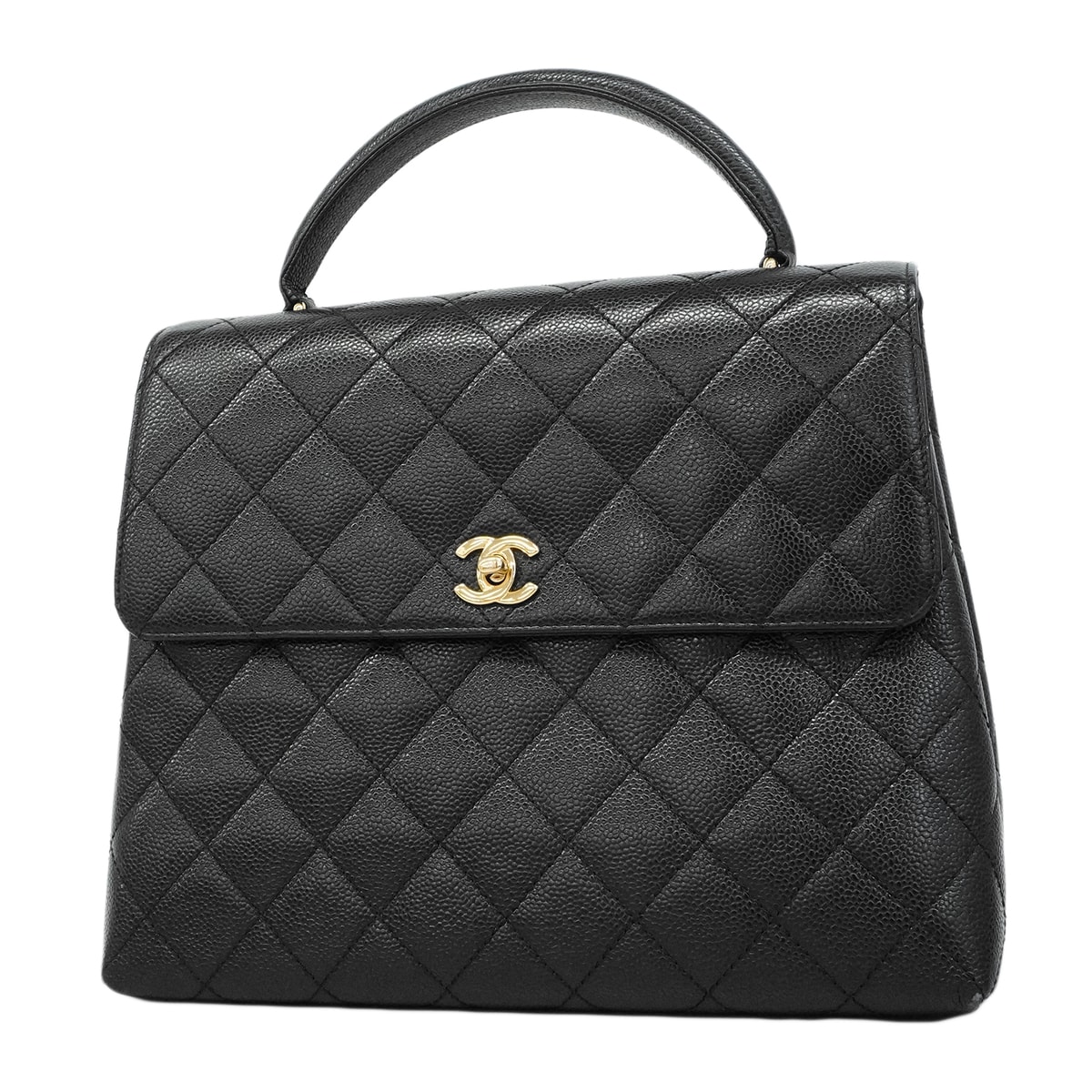 ★最終価格★SALE【6ed4764】シャネル ハンドバッグ マトラッセ キャビアスキン ブラック ゴールド金具【中古】レディース