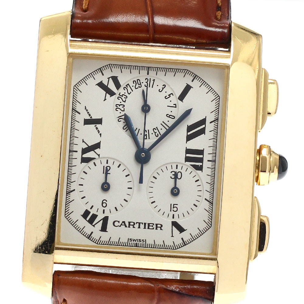 カルティエ タンクフランセーズ XL クロノリフレックス メンズ 【中古】