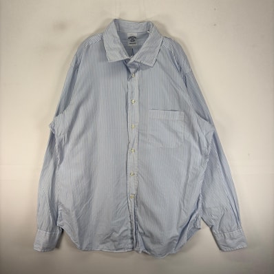 古着 ブルックスブラザーズ Brooks Brothers USA製 長袖シャツ 胸ポケット SPECIAL ORDER ブルー系 ストライプ メンズ