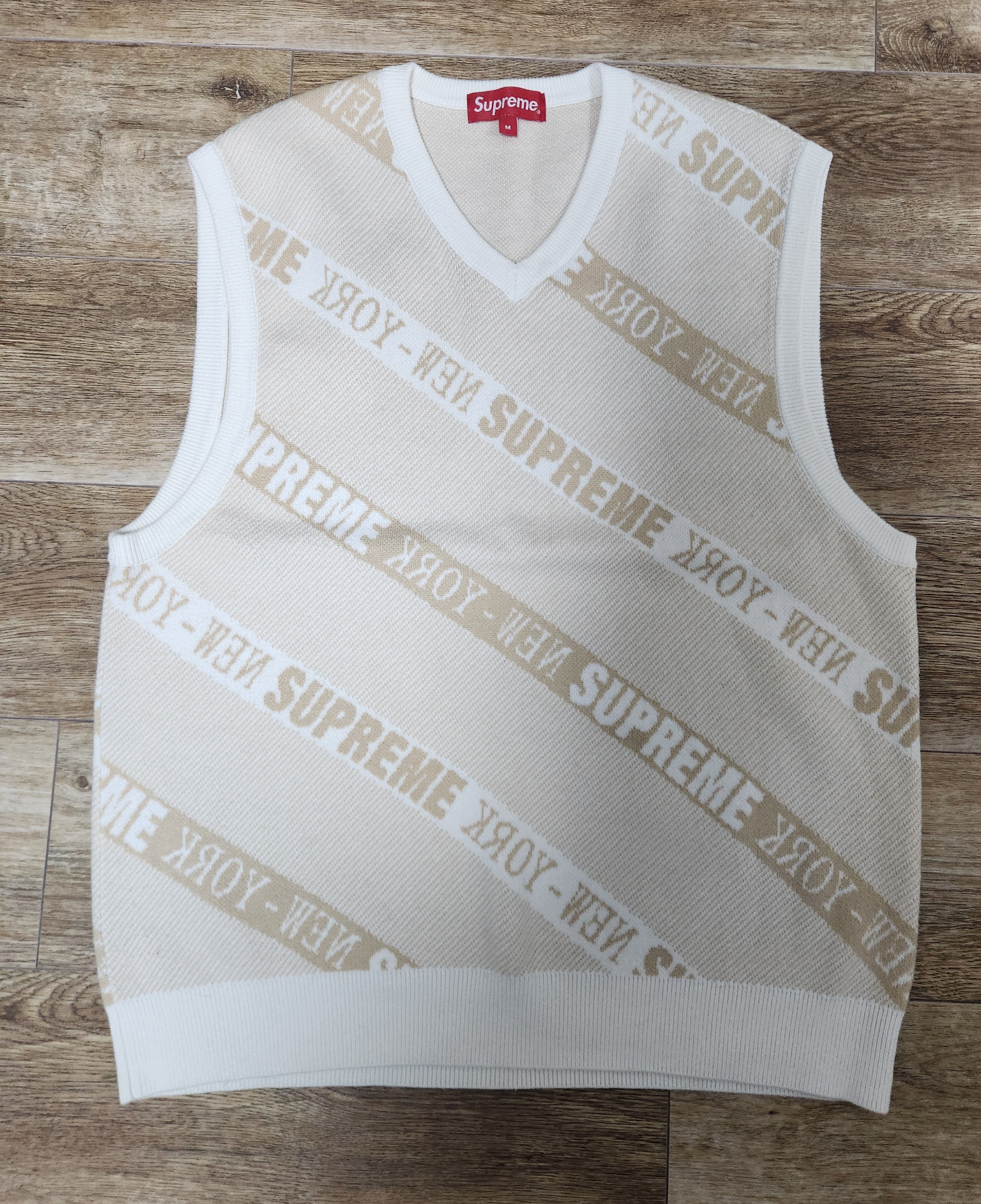 Supreme Stripe Sweater Vest "White"