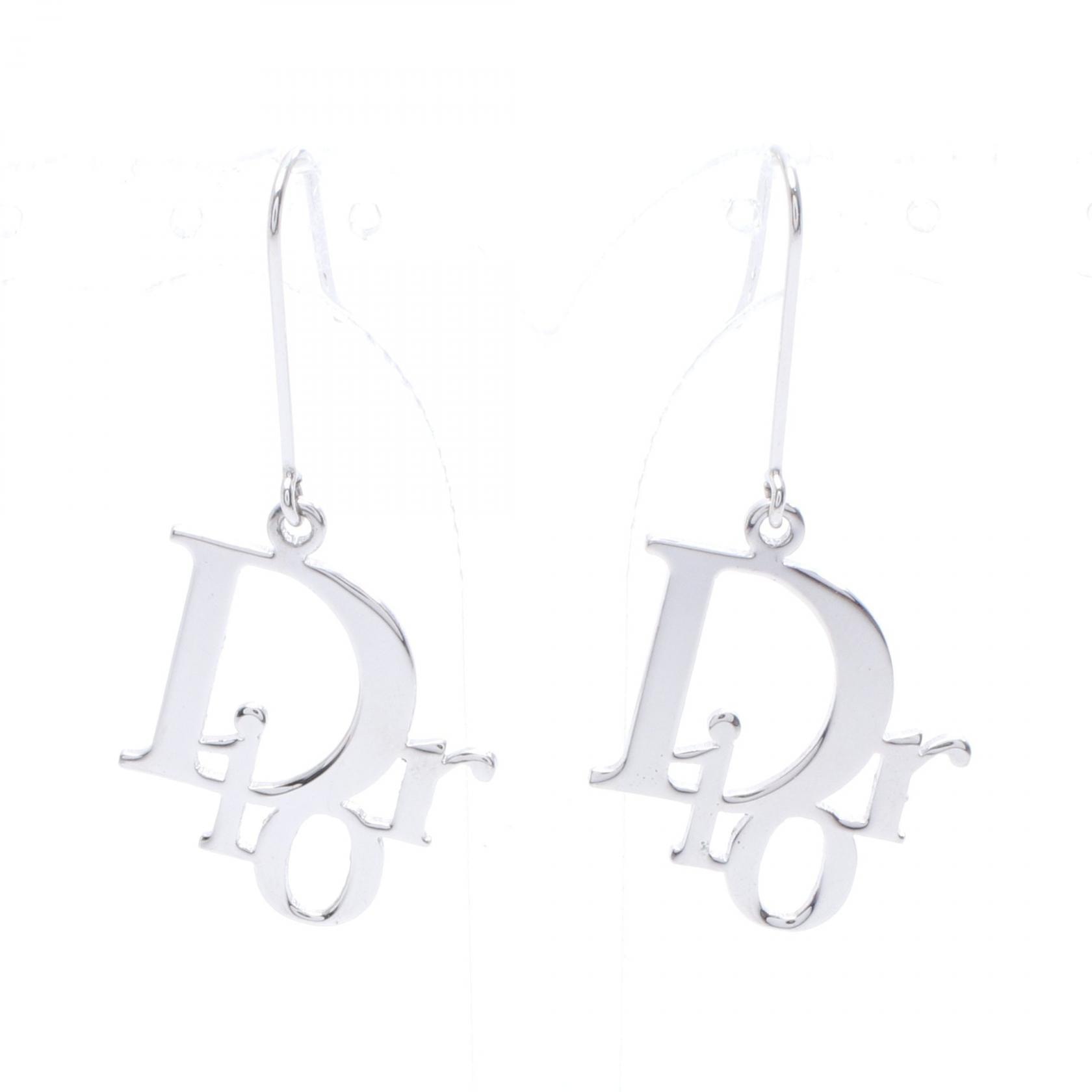 ディオール Dior ロゴ ピアス ジュエリー ステンレススチール レディース シルバー系 【中古】