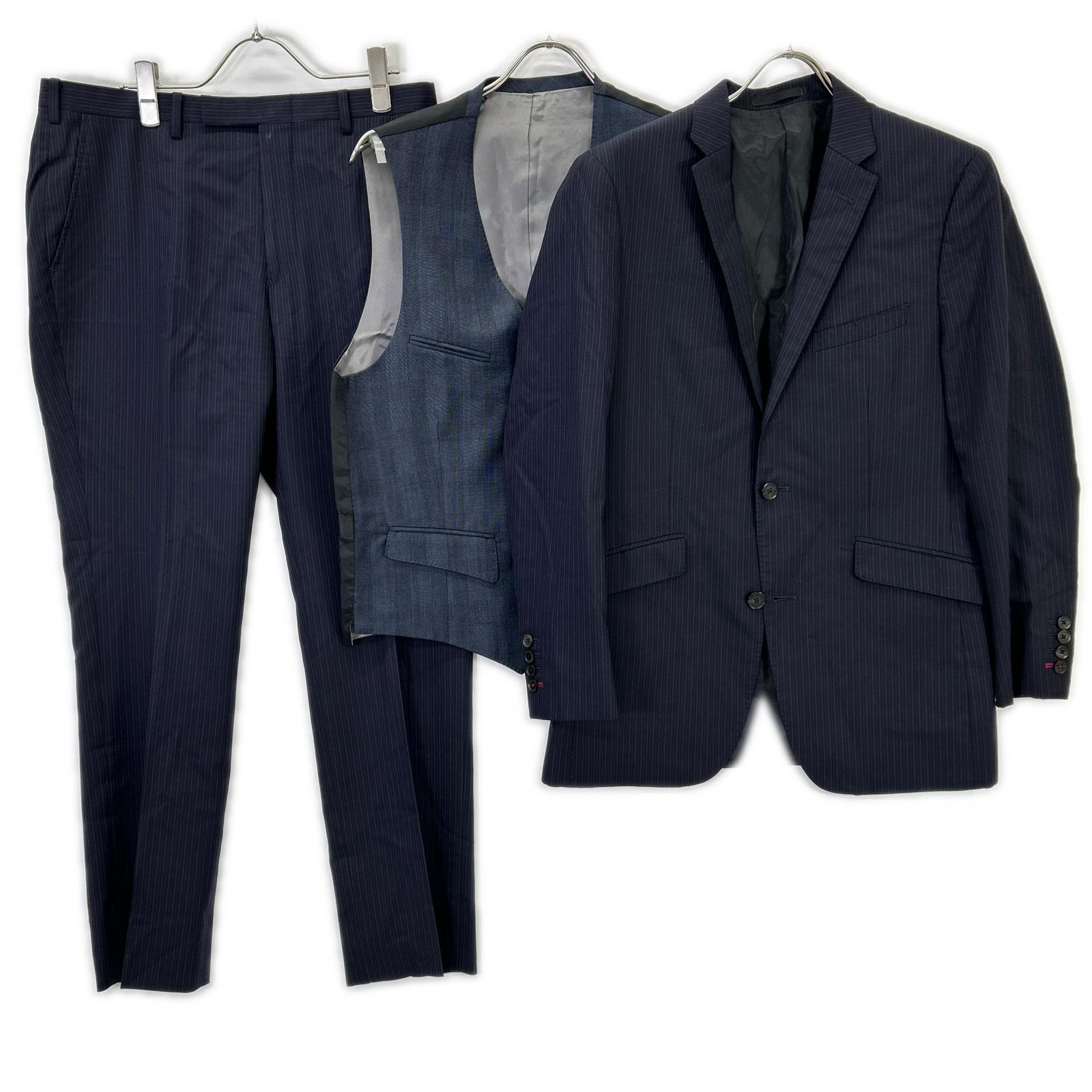 バーバリーブラックレーベル ネイビー D1H07-613-27 3ピース シングルスーツ 38/38/38
