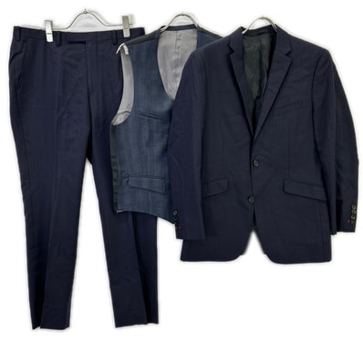 バーバリーブラックレーベル ネイビー D1H07-613-27 3ピース シングルスーツ 38/38/38