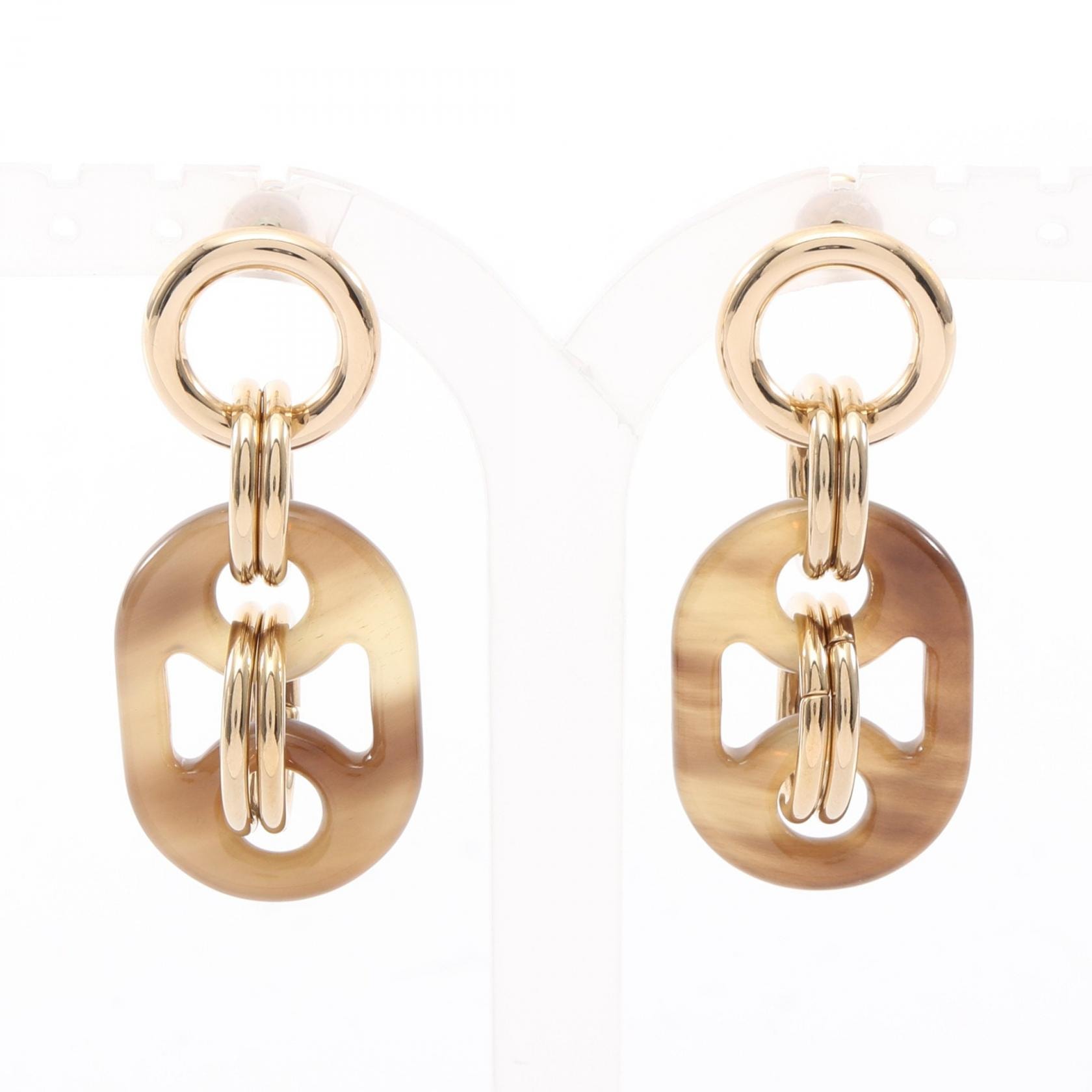 エルメス HERMES ユリディスPM ピアス ジュエリー GP(ゴールドメッキ) バッファローホーン ゴールド レディース グレー系 / ゴールド系 【中古】