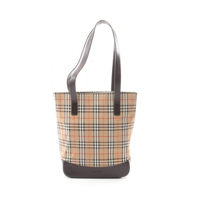 バーバリー BURBERRY ノバチェック トートバッグ バッグ キャンバス レザー レディース ベージュ系 / ブラウン系 【中古】