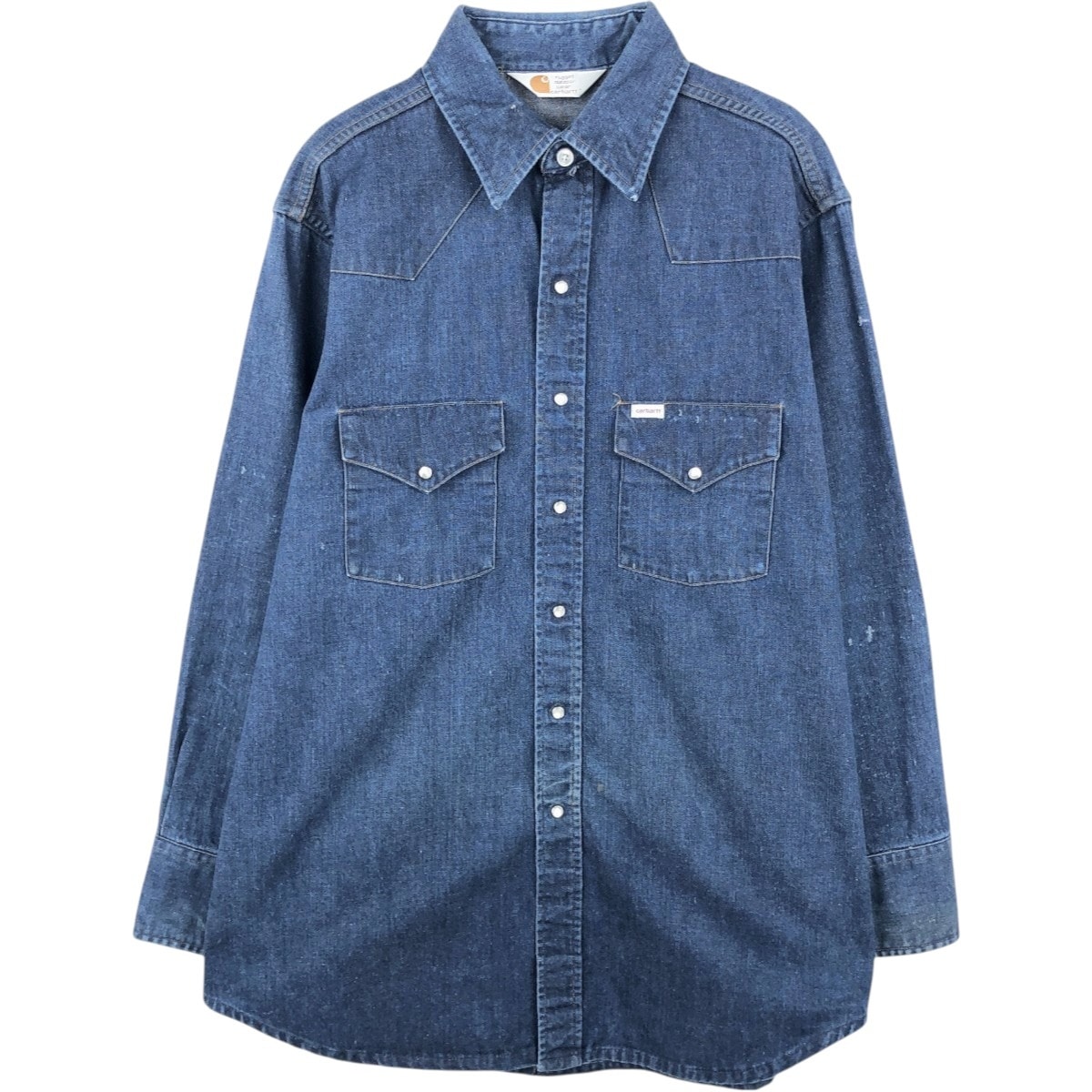 古着 80~90年代 カーハート Carhartt 長袖 デニムウエスタンシャツ メンズXL相当 ヴィンテージ/eaa662788