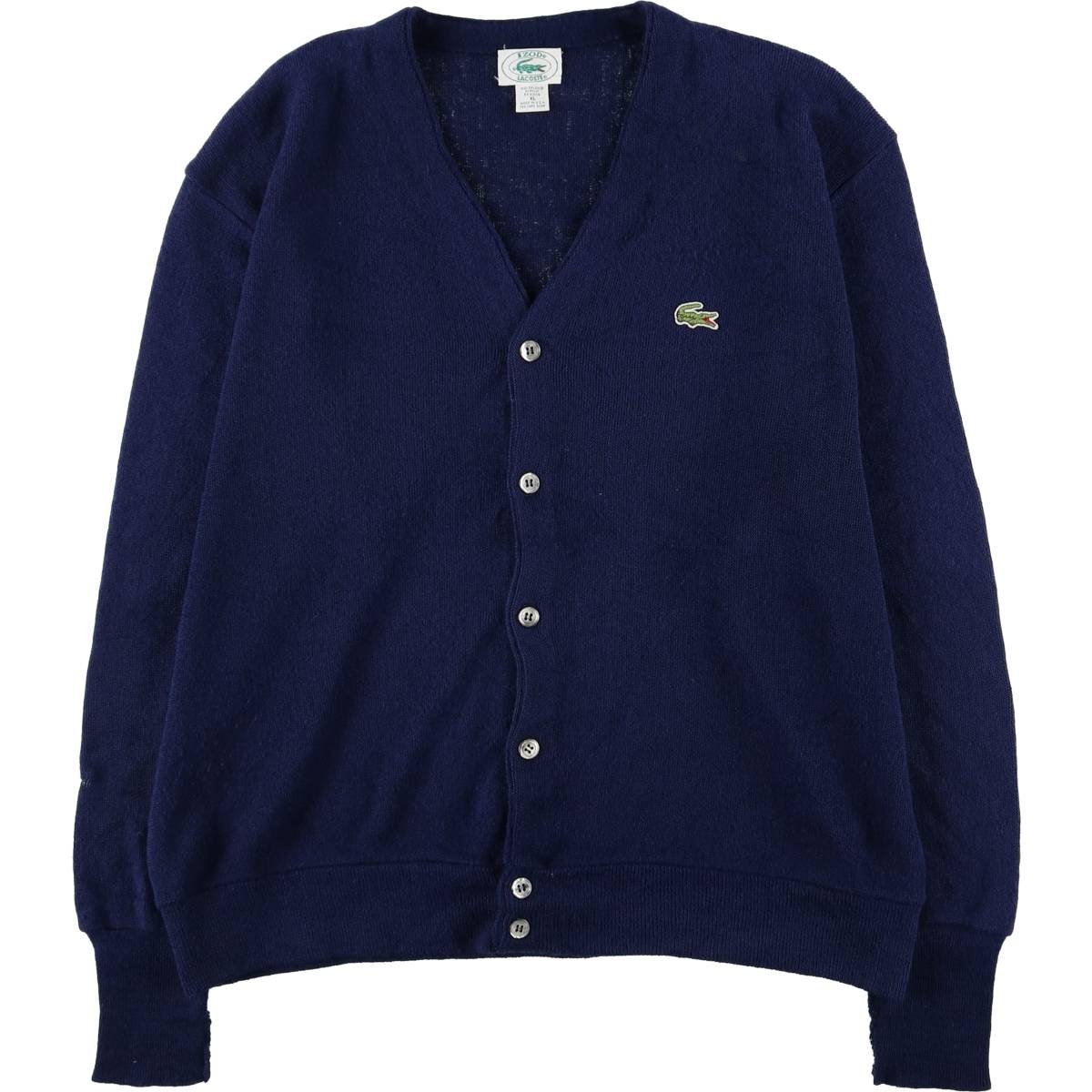 古着 80~90年代 ラコステ LACOSTE IZOD アクリルニットカーディガン USA製 メンズXL相当 ヴィンテージ/eaa588858