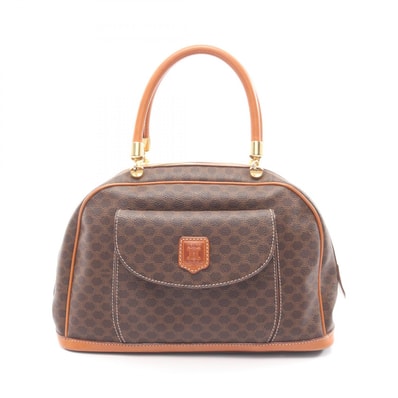 セリーヌ CELINE マカダム ハンドバッグ バッグ PVCコーティングキャンバス レザー レディース ブラウン系 【中古】