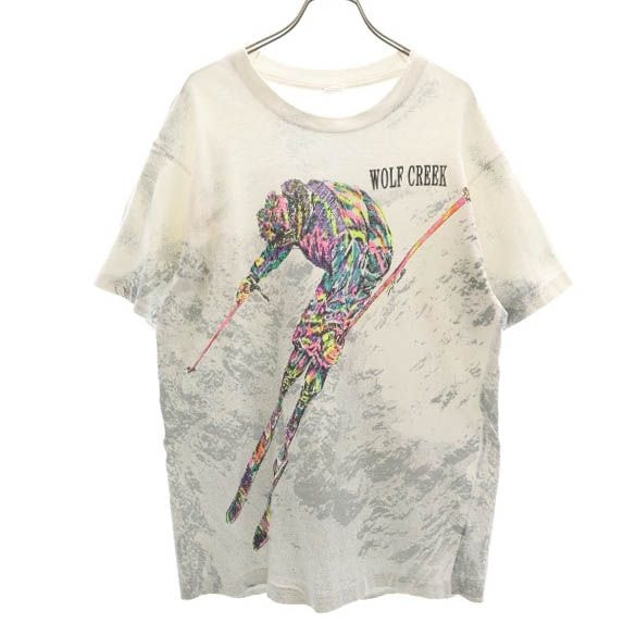 FRUIT OF THE LOOM フルーツオブザルーム 90s オールド USA製 プリント 半袖 Tシャツ M ホワイト